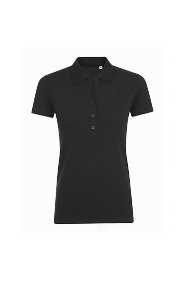 SOLS Womens/Ladies Phoenix Short Sleeve Pique Polo Shirt - Black