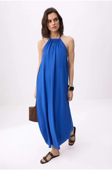 Cobalt Relaxed Fit Maxi Woven Dress