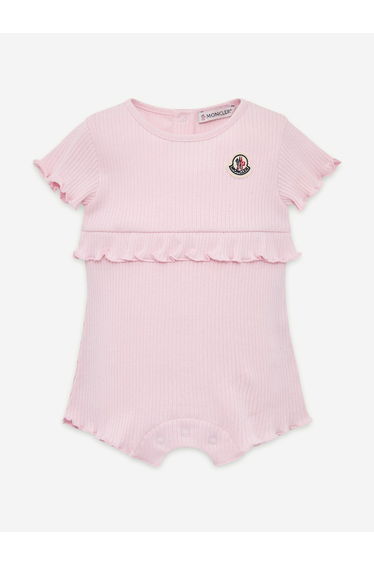 Moncler Enfant Baby Girls Logo Romper in Pink
