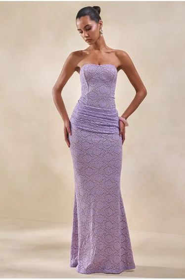 Vissia | Lilac Lace Bandeau Bodysuit