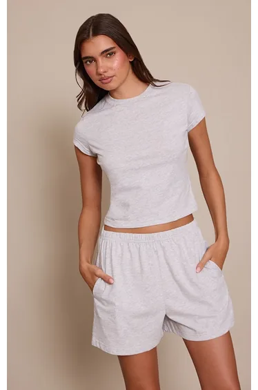 Ash Grey Boxy Pyjama Shorts