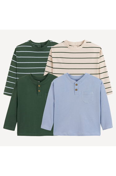 Pack of 4 T-Shirts with Long Sleeves