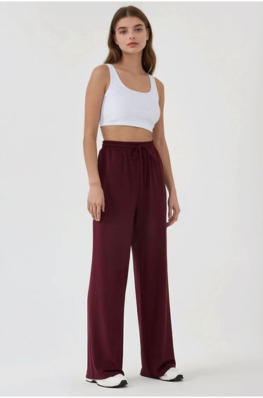 Wide Leg Elastic Waist Sweatpants