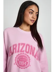 Washed Arizona Printed Sweatshirt - pink - 3