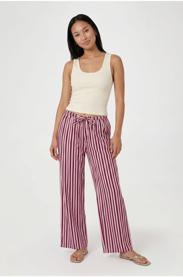 Poplin Drawcord Wide Leg Trouser - pink