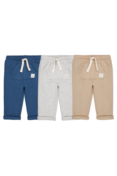 Pack of 3 Joggers in Cotton Mix