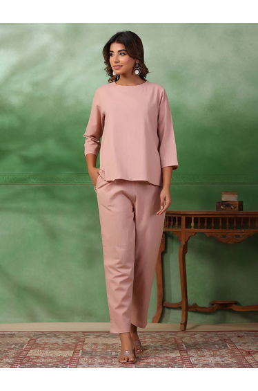 Solid High Low Top and Straight Leg Set