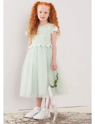 Lucy Lace Bodice Dress - Pistachio - 5