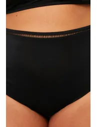 Black High Waist Bikini Bottom - 4