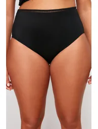 Black High Waist Bikini Bottom - 3