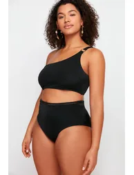 Black High Waist Bikini Bottom - 1