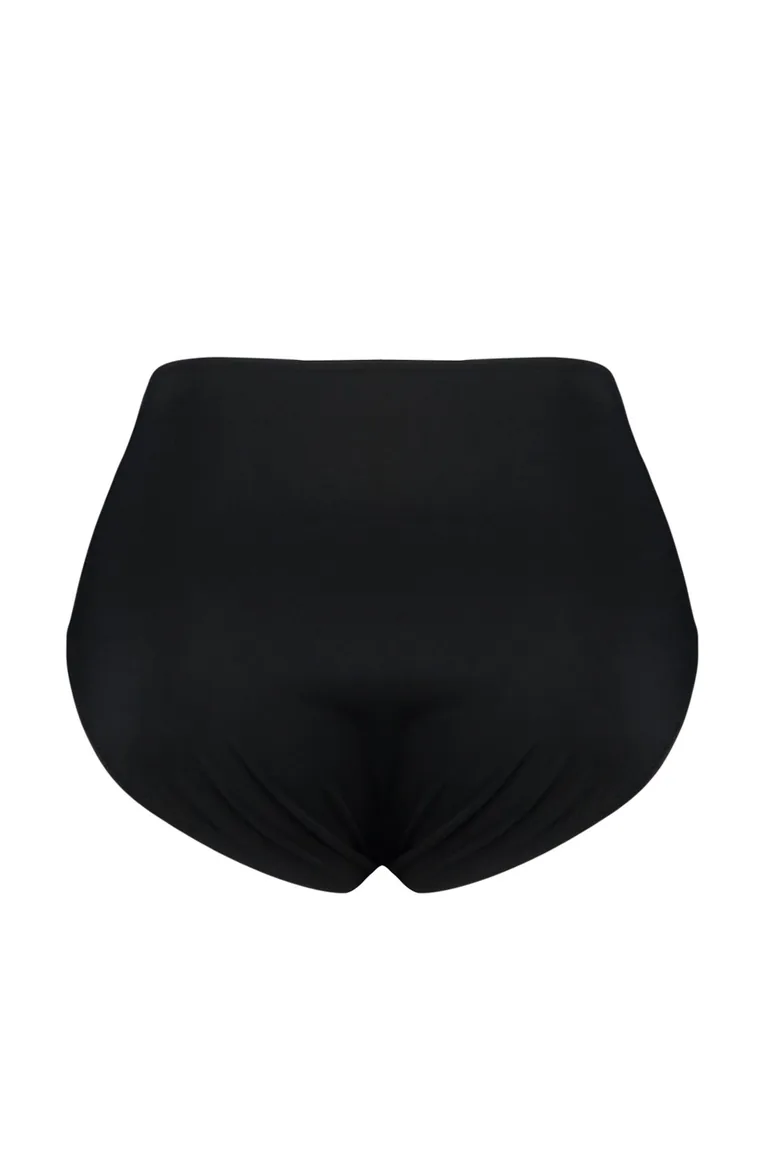 Black High Waist Bikini Bottom - 6