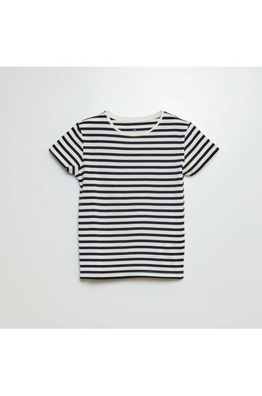 Short-sleeved striped T-shirt BLUE