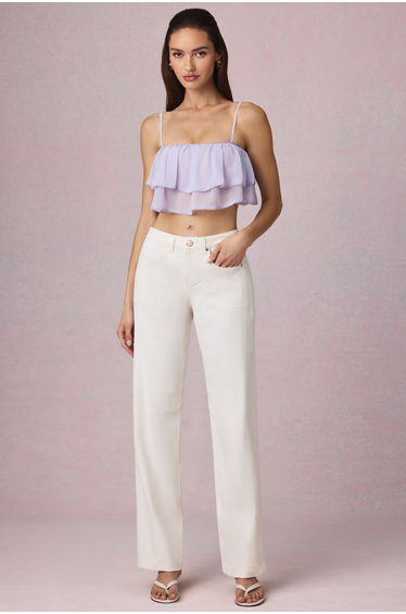 Ruffled Cropped Camisole Top in Lilac