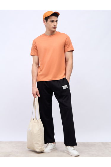Pintuck Wide Leg Terry Joggers with Badge Detail