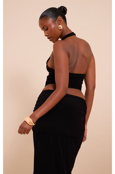 Black Gold Front Ring Detail Halterneck Top product thumbnail 2