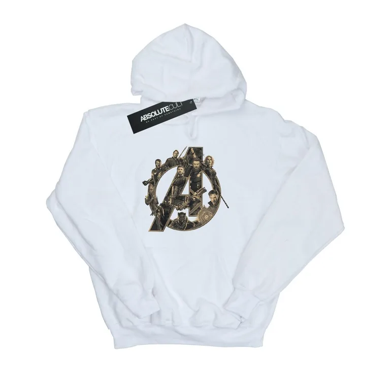 Marvel Girls Avengers Infinity War Marvel Logo Hoodie - White