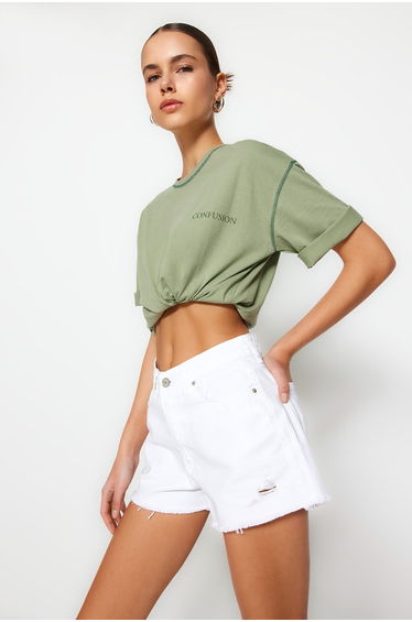 Shorts - White - High Waist