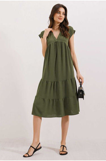 BDART Frilly V-Neck Midi Dress