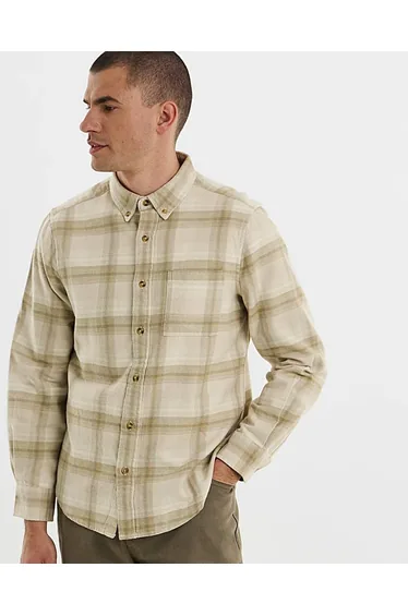 قميص بطبعة كاروهات بأكمام طويلة