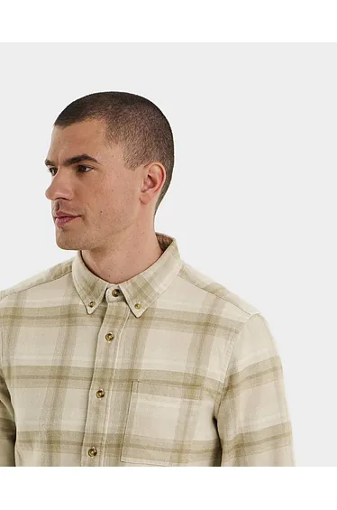 قميص بطبعة كاروهات بأكمام طويلة