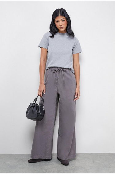 Slouchy Wide Leg Drawstring Cargo Trouser
