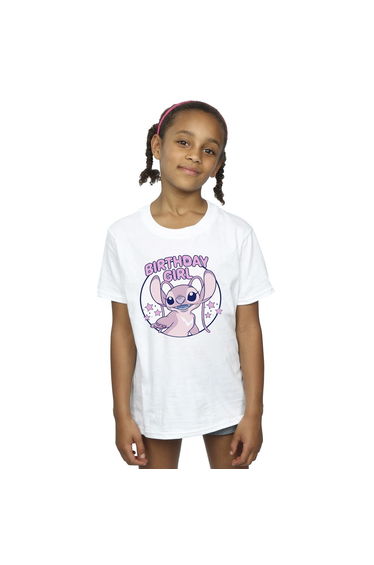 Lilo & Stitch Girls Birthday Girl Cotton T-Shirt - White