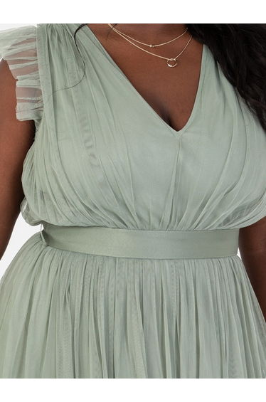 Anaya With Love Frosty Green Satin Sash Belt