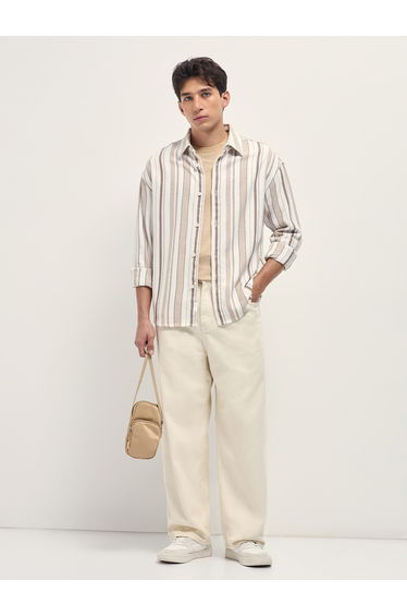 Men Striped Relaxed Fit Overshirt
