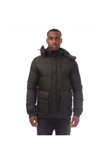 Men's Loyalty And Faith Addition Padded Puffer Jacket in Black