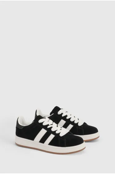 Lottie Faux Suede Lace Up Trainers