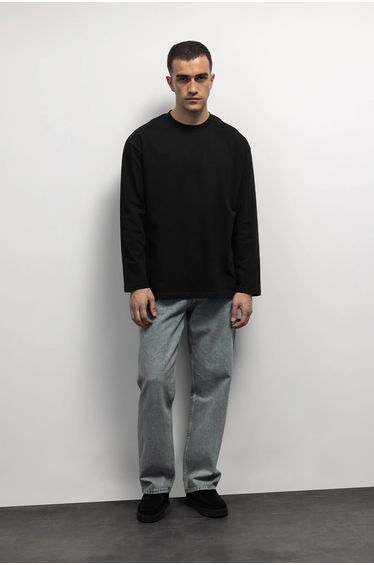 GIESTO Comfort Fit Long Sleeve Crew Neck T-Shirt