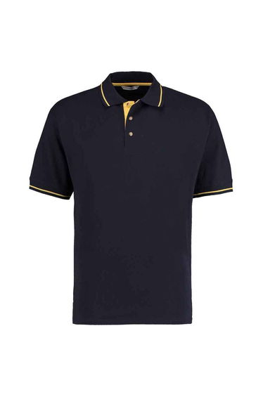 Kustom Kit Mens Polo Shirt - Navy/Yellow