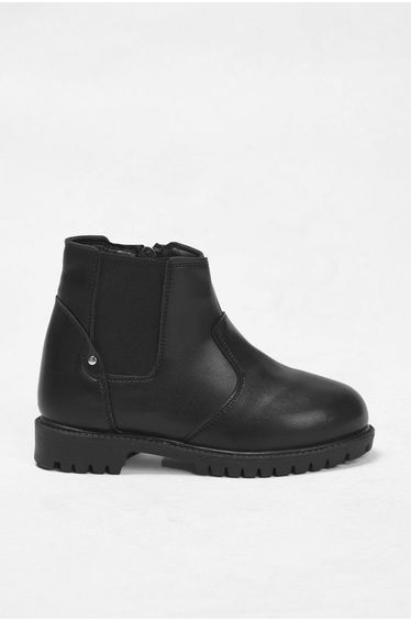 Black Elasticated Chelsea Kids Boots for Little Boys