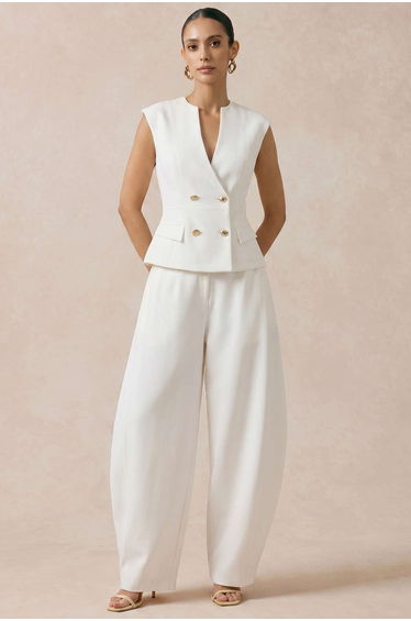 Solid Wide Leg Pants