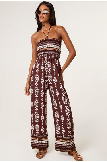 Ethnic Print Strapless Elasticated Jumpsuit
