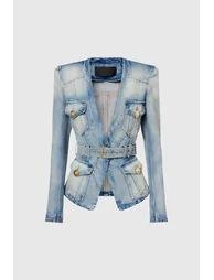 Dionysia Plunge Denim Jacket - 4