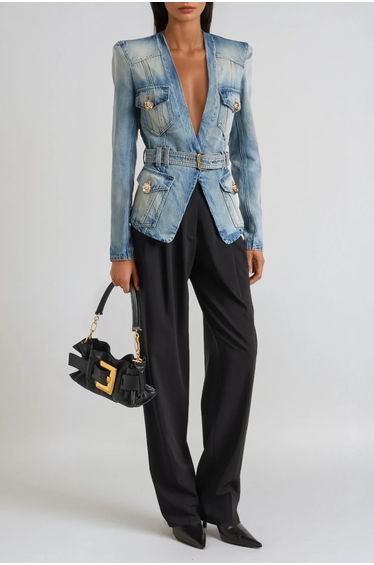 Dionysia Plunge Denim Jacket