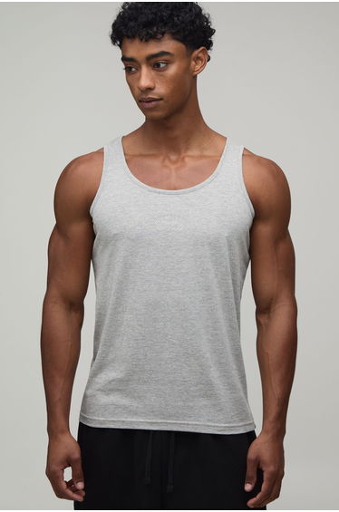 Regular Fit Embroidered Vest - grey