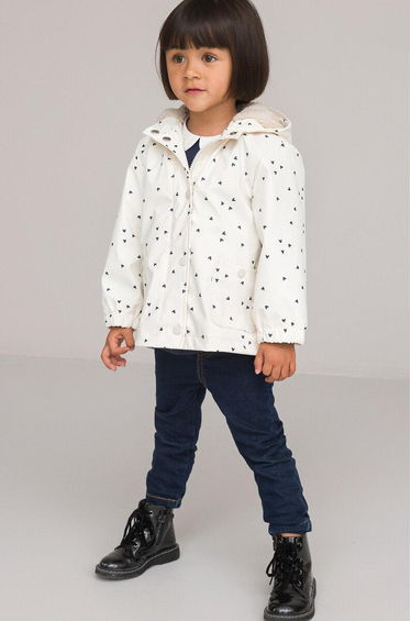 Recycled Heart Print Parka with Hood