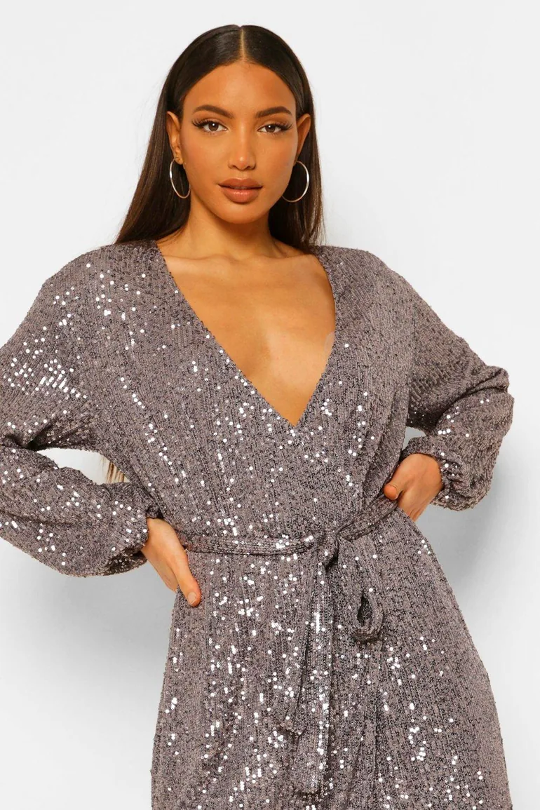 belted sequin blazer dress Black Wallis Tie Belted Sequin Blazer