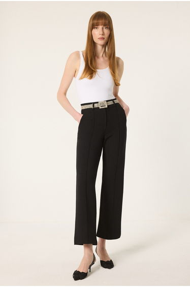 RIBBED CREPE PANTS
