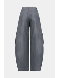 Stripes Print Pocket Wide-Leg Pants - 1