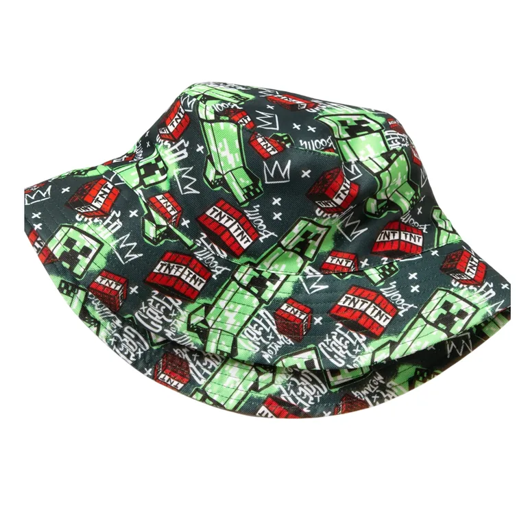 Minecraft Childrens/Kids Creeper Bucket Hat - Multicoloured - 3