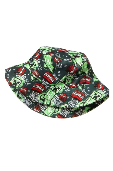 Minecraft Childrens/Kids Creeper Bucket Hat - Multicoloured