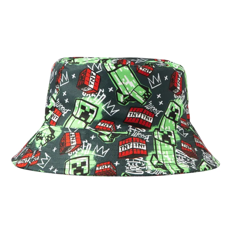 Minecraft Childrens/Kids Creeper Bucket Hat - Multicoloured