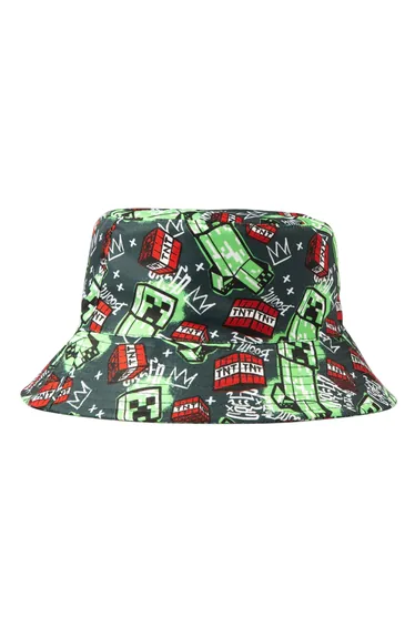 Minecraft Childrens/Kids Creeper Bucket Hat - Multicoloured