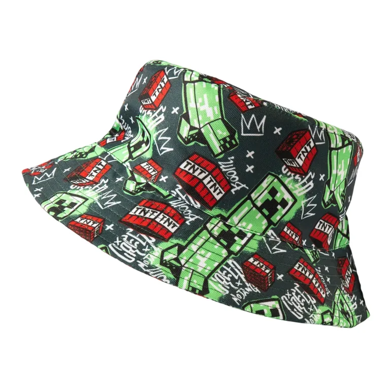 Minecraft Childrens/Kids Creeper Bucket Hat - Multicoloured - 1