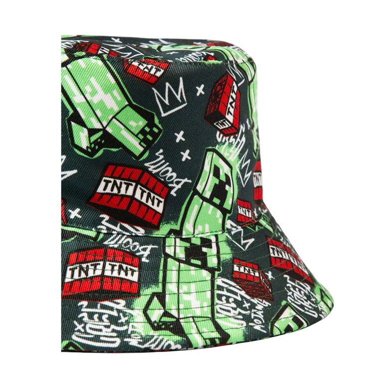 Minecraft Childrens/Kids Creeper Bucket Hat - Multicoloured - 2