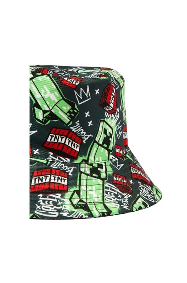 Minecraft Childrens/Kids Creeper Bucket Hat - Multicoloured